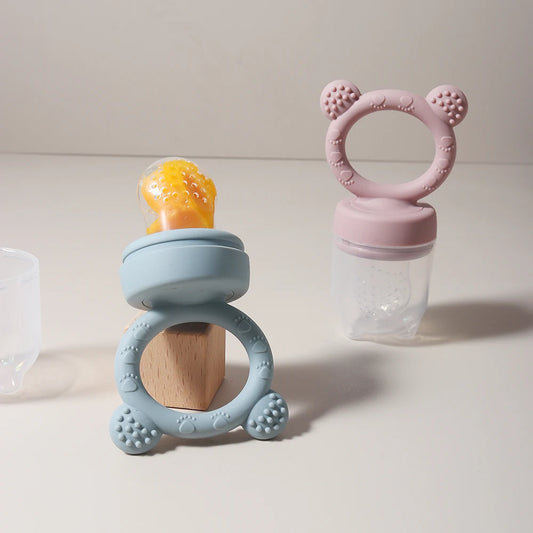 Baby Silicone Fruit Feeder – Bite & Explore Fresh Fruits cute cartoon design Chewable soft