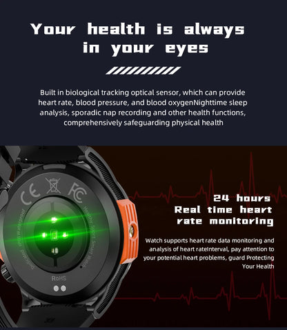 LOKMAT ZEUS 6 PRO Smart Watches Bluetooth Calls Flashlight Waterproof Smartwatches 1.46'' Screen Compass Sport Fitness Tracker