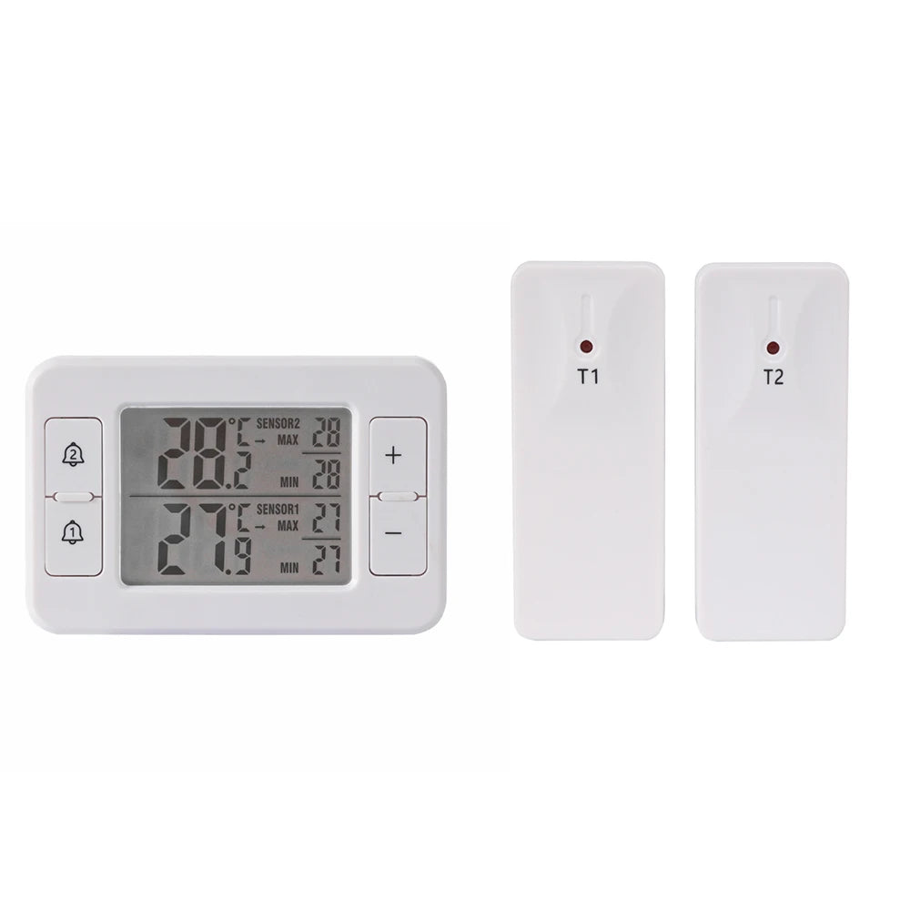 Household refrigerator cold storage electronic thermometer one tow two wireless transmission thermometer with alarm function