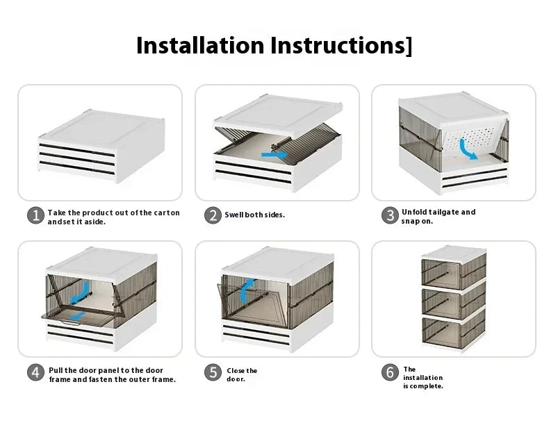 Transparent Shoes Box 6 Layers Shoe Display Case Thickened Foldable Sneaker Shoe Organizers Dustproof High-top Shoe Rack Shelf
