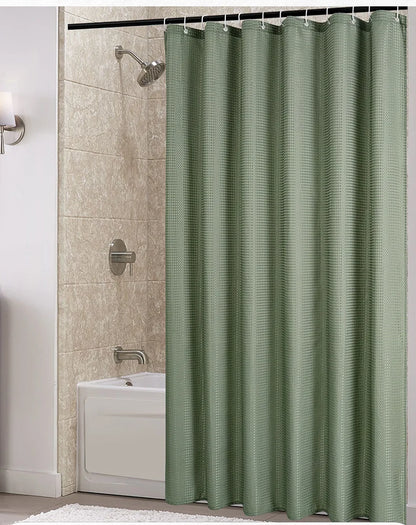 Plain Waffle Waterproof and Mildew-proof Polyester Shower Curtain, Bathroom Curtain, Bathroom Partition Curtain, Shower Curtain