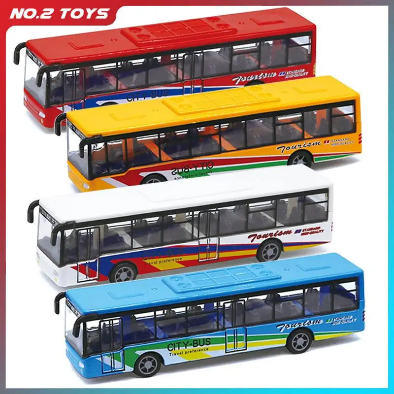 15CM Alloy Simulation Bus Car Model Children's Toy Pull Back Bus Inertia City Car Early Education Toy for Boy Girl Birthday Gift