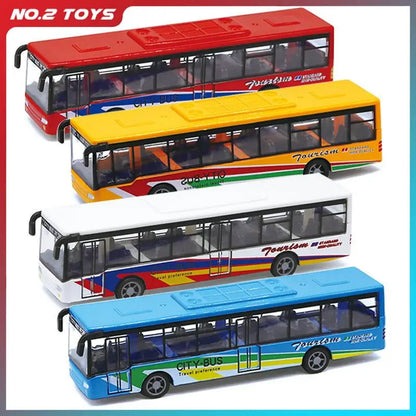 15CM Alloy Simulation Bus Car Model Children's Toy Pull Back Bus Inertia City Car Early Education Toy for Boy Girl Birthday Gift