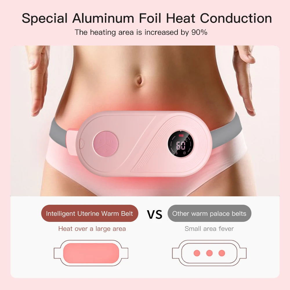 Electric Warm Uterine Cramp Massager Vibrator Heating for Menstrual Relief  Waist Massager Belt Care Waist Stomach for Women