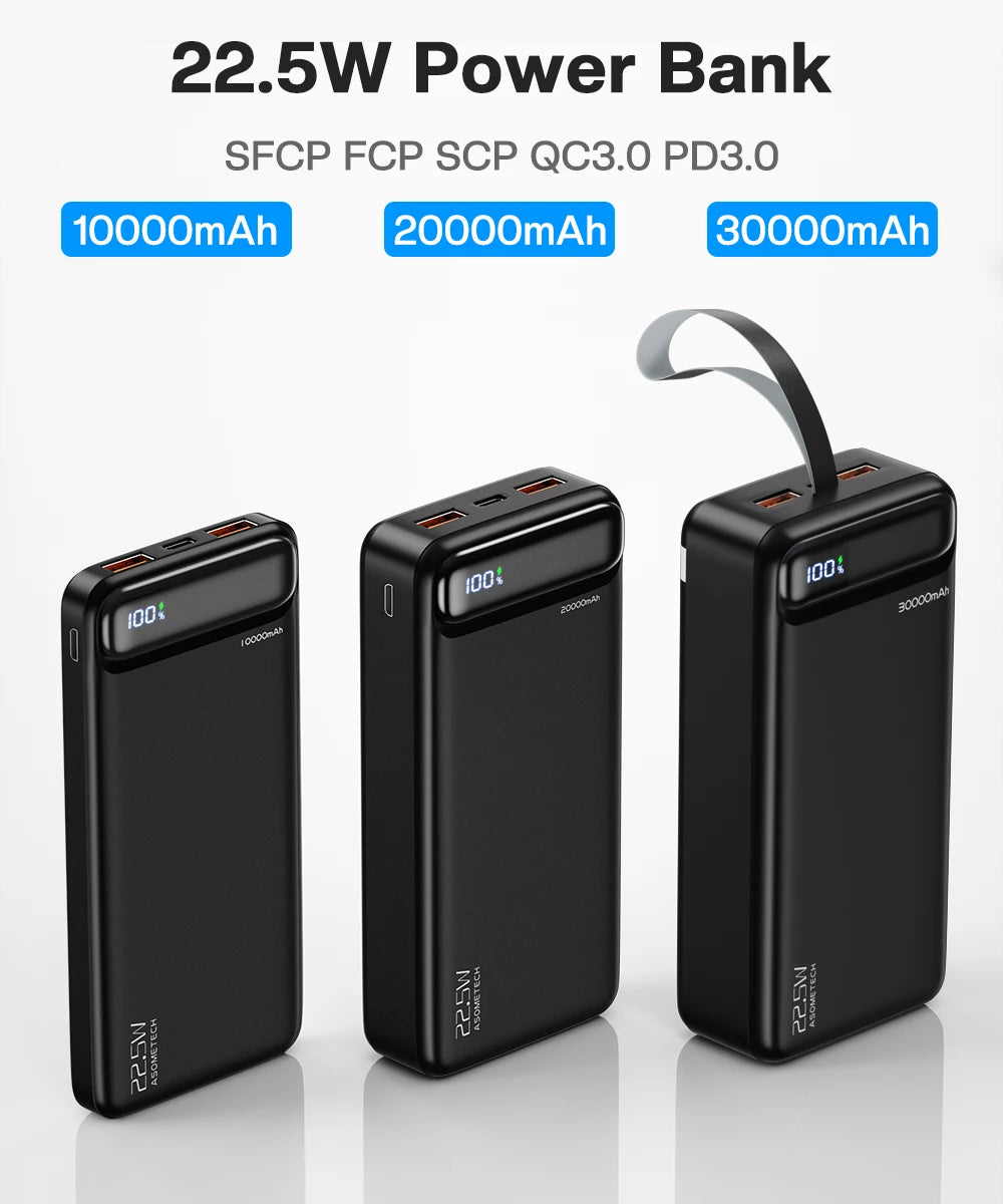 Power Bank 20000mAh Portable Charger Poverbank USB Type C PD Fast Charging Powerbank 10000mAh External Battery for iPhone Xiaomi