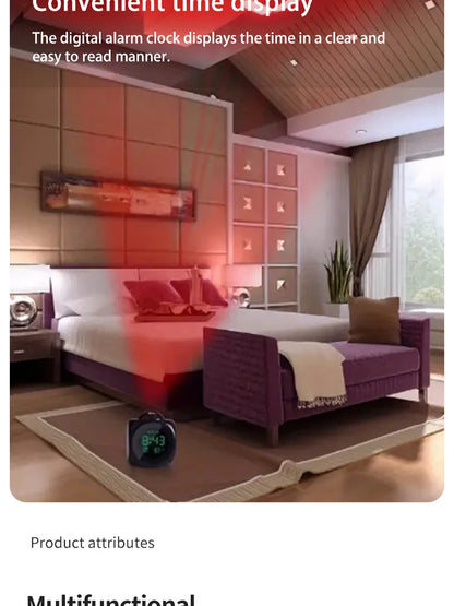 Multi-function Projection Chime Clock LED Light Projection Alarm Clock Voice Chime Clock Projection Clock