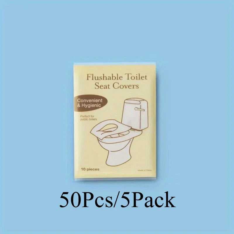 Disposable Toilet Seat Cover Portable Travel Camping Hotel Bathroom Toilet Mat Pads Degradable Soluble Water Toilet Covers Paper