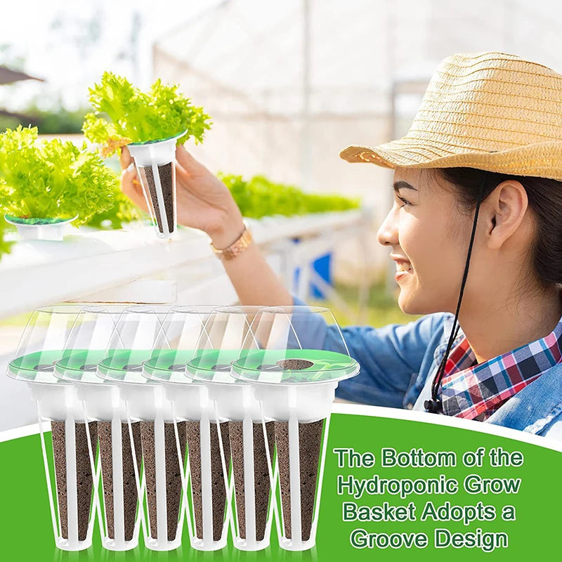 Fully-Loaded 25/121pcs Hydroponic Gardening Kit with Grow Baskets, See-through Insulation Lids, Sponges, and Labels