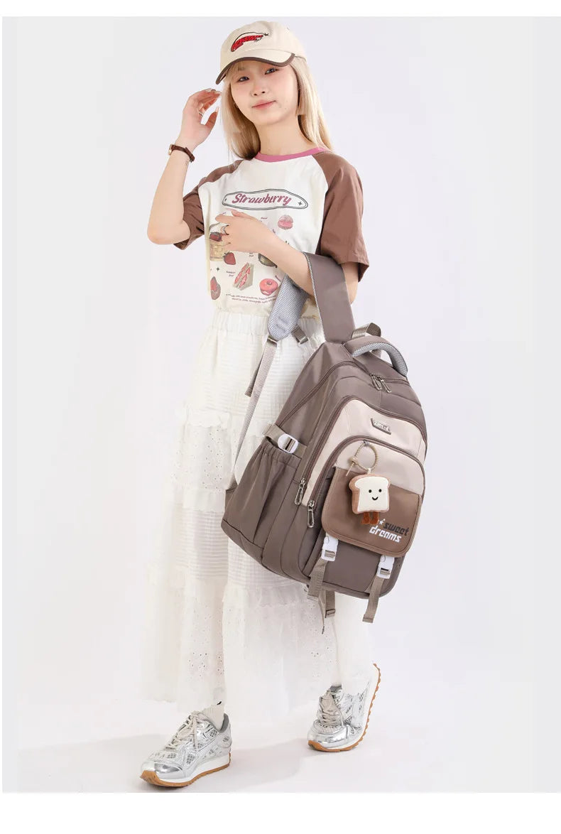 Girls Backpack for School Kawaii Bookbag for Teenage Multiple Pockets School Bag for Primary Elementary Middle School, Age 6-14