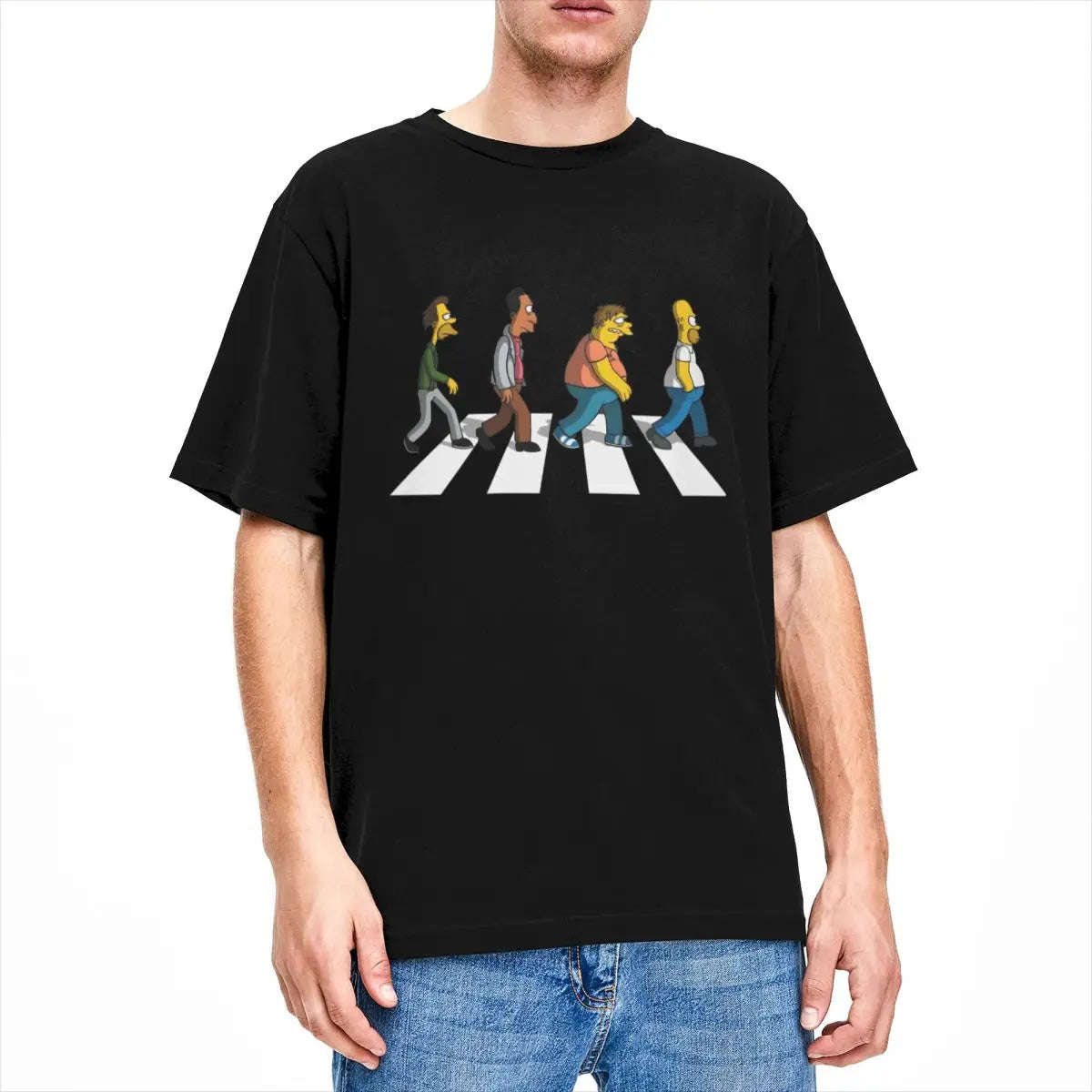 Mens T Shirt Simpsons DAD Sidewalk T-Shirts Fashion Summer Tees Aesthetic Design Cotton Clothing Gift