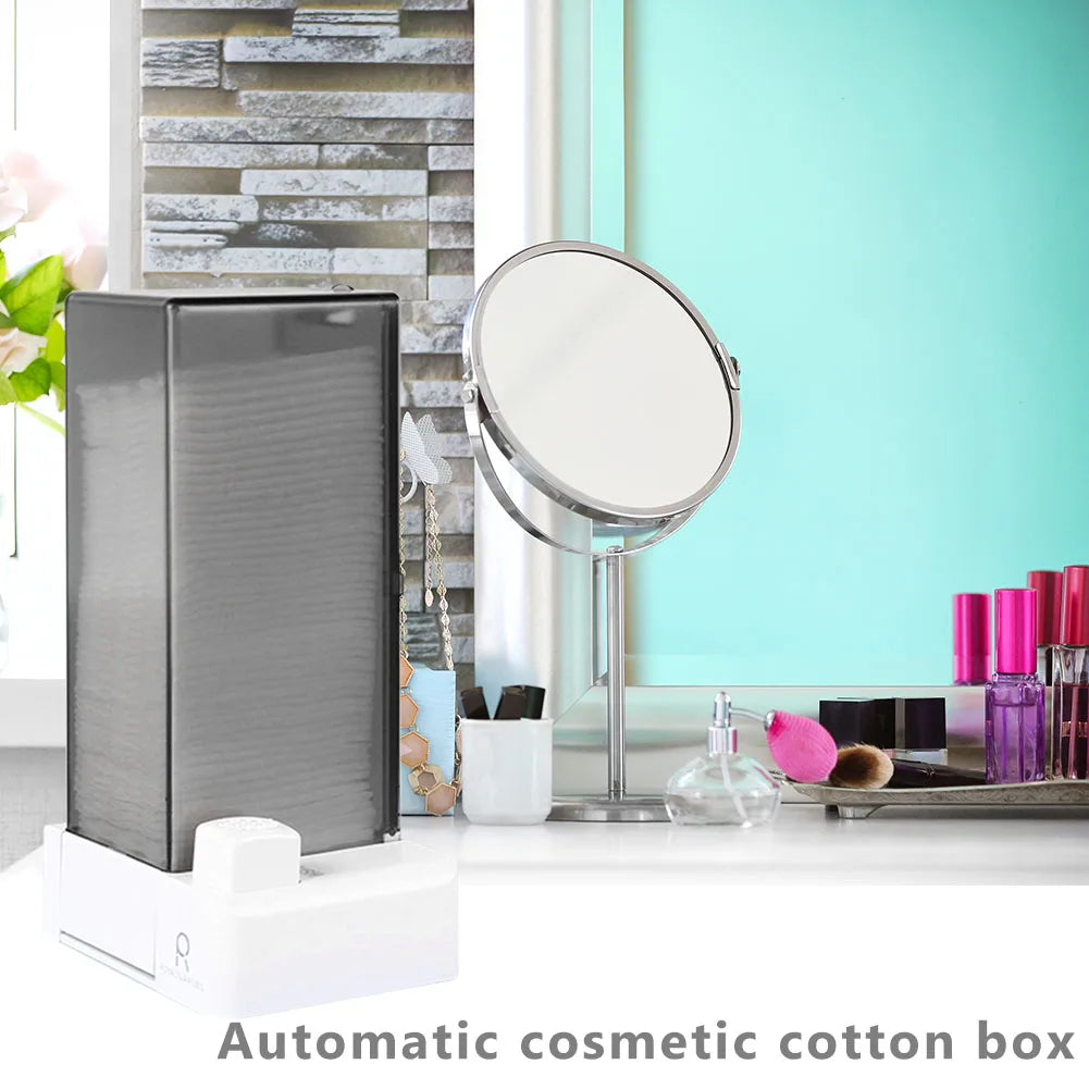 Automatic Cosmetic Makeup Cotton Box Press Type Cotton Pads Dispenser Wall Hanging Makeup Cotton Organizer Container Dispenser