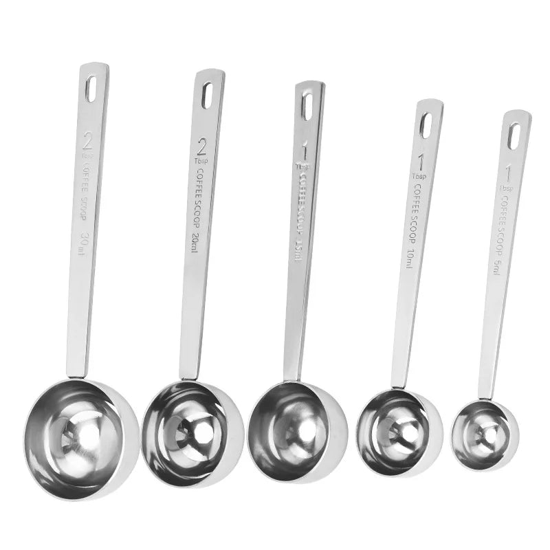 15/30ml Stainless Steel Measuring Spoon Powder Pressing Spoon Coffee Spoon with Scale Household Seasoning Spoon Measuring Spoon
