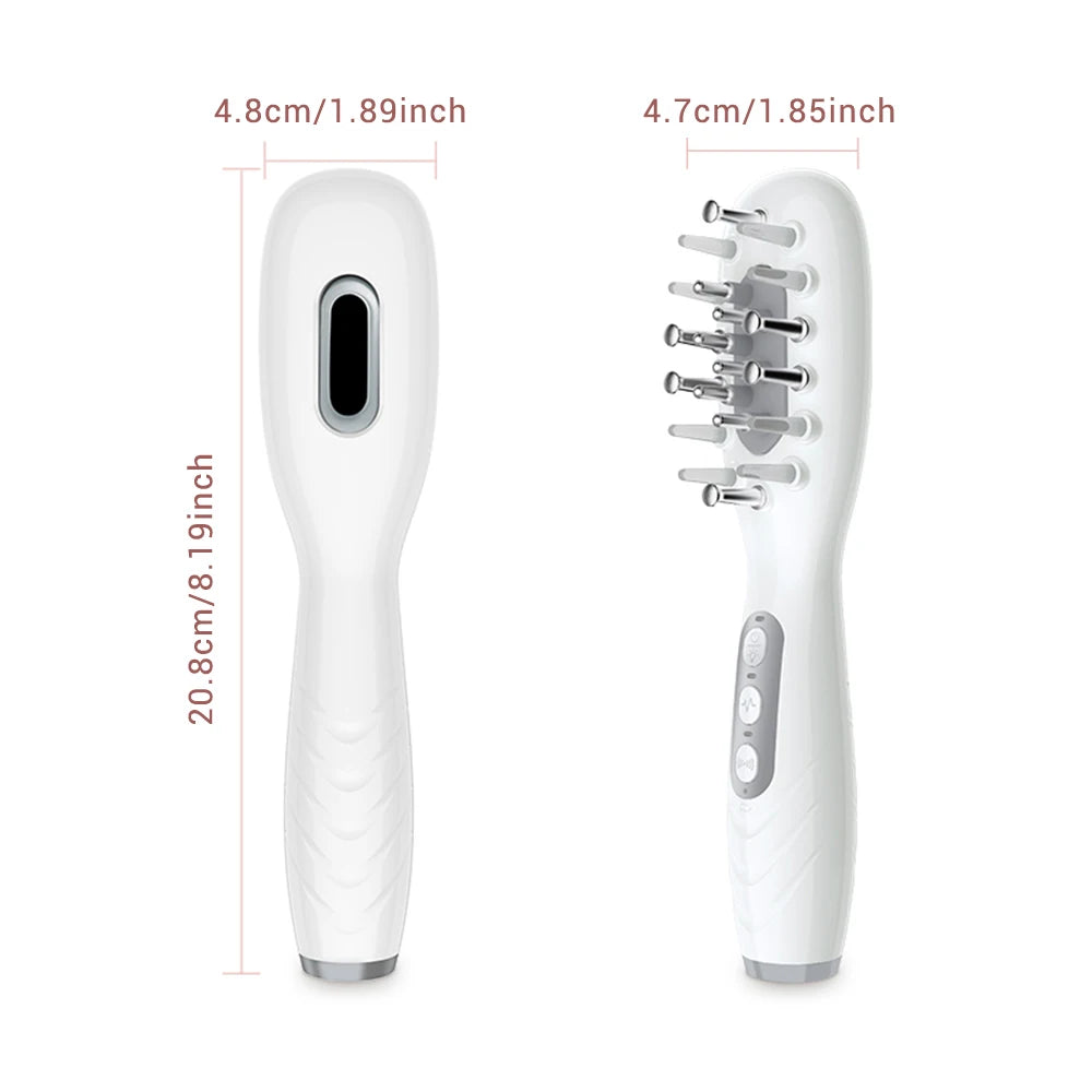 Electric Scalp Massage Comb Red Blue LED Light Therapy EMS Vibration Massage Brush Anti-Hair Loss Medicine Scalp Oil Applicator