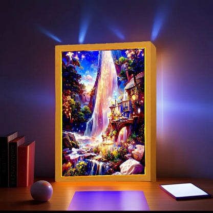 Table Decoration Light Painting Photo Frame Modern Landscape Led Night Light Bedside Bedroom Home Decor Christmas Gift Moon Lamp