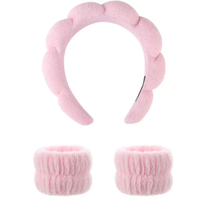 Spa Headband & Wristband for Face Wash 1 Set of skincare headband for face wash, facial mask and skincare