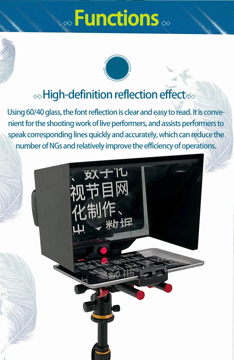 TYST TY-320 Portable Inscriber Tablet Teleprompter Artifact Video Remote Control for 7-10 inch Screen Computer DSLR Recording