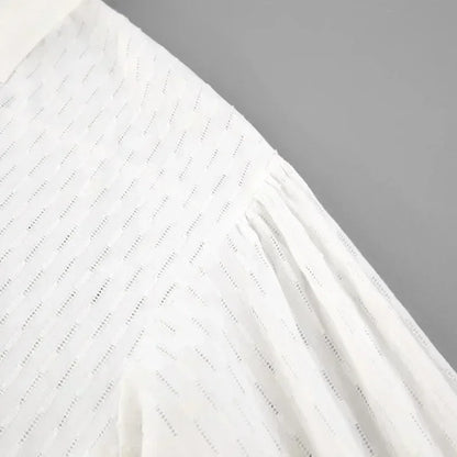 Casual Loose Women Short Two Piece Set Suit Fashion Blouse Long Sleeve Shirt Lady Simple Style Shorts Streetwear Blouse Tops