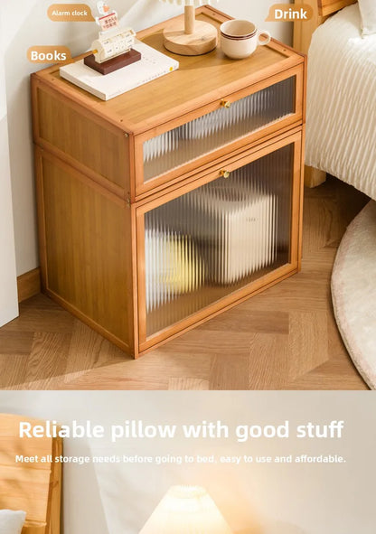 Solid wood bedside table locker small simple bedroom home 2025 new bedside shelf cabinet