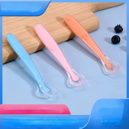1pcs Soft Silicone Spoon Set Baby Stars Tableware Learning Training Spoon Children's Feeding Reborn Silicone Safe Utensils