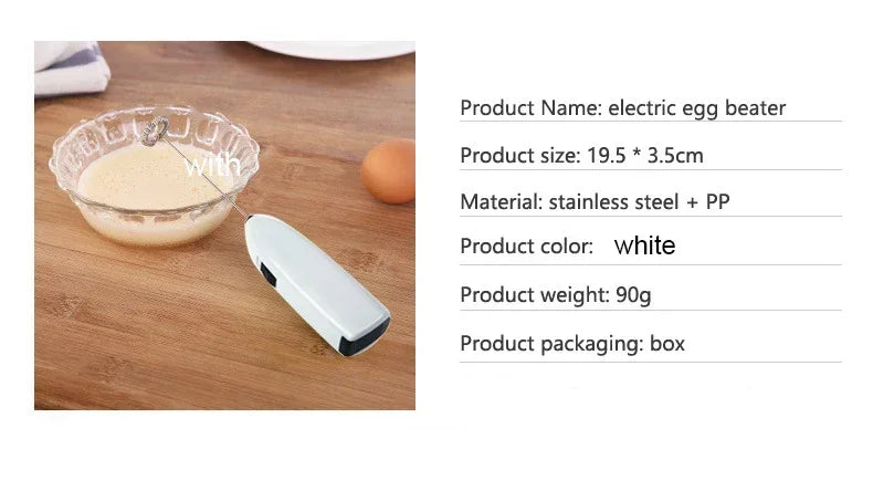 Electric Whisk Mixer Household Handheld Mini Egg Beater Kitchen Blender Coffee Milk Tea Beat Up Cream Stirring