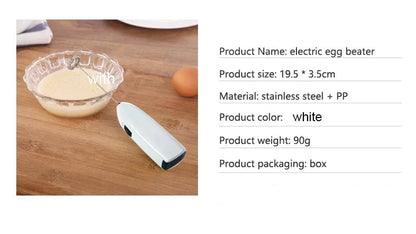 Electric Whisk Mixer Household Handheld Mini Egg Beater Kitchen Blender Coffee Milk Tea Beat Up Cream Stirring