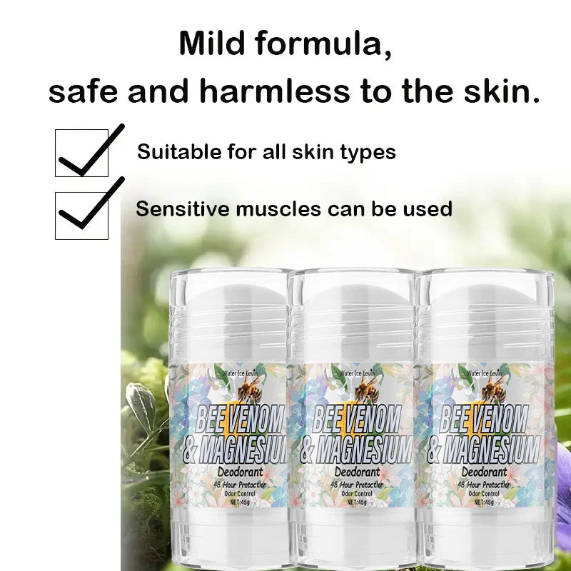 Bee Venom Deodorant Balm, 72 Hours Fresh Body Odor, Fresh Fragrance, Body Deodorization, Long-Lasting Fragrance, Suitable for Armpits, Body, Private Parts, Stubborn Body Odor, Odor
