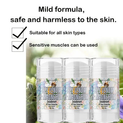 Bee Venom Deodorant Balm, 72 Hours Fresh Body Odor, Fresh Fragrance, Body Deodorization, Long-Lasting Fragrance, Suitable for Armpits, Body, Private Parts, Stubborn Body Odor, Odor
