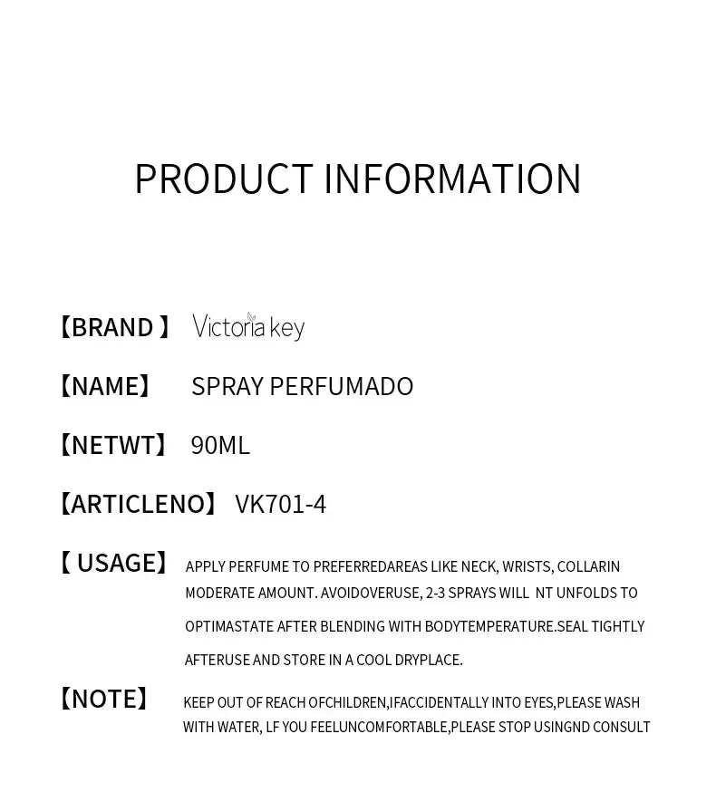 Body fragrance spray Fresh air Scent Long Fruity Non-irritating Portable Liquid Perfume Moisturizes Skin For Men And Women 90ml