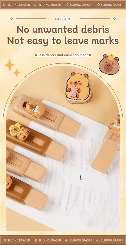 Kapibala push-pull eraser, suitable for drawing and design, office culture and educational supplies