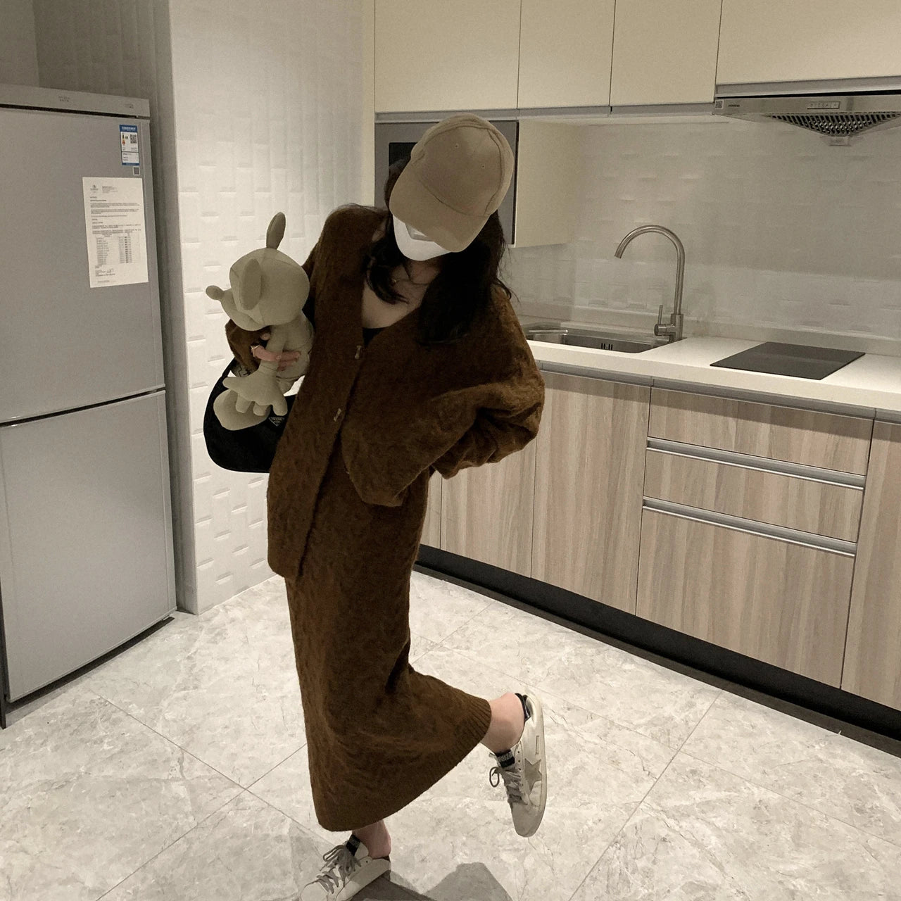 Women Sweater Winter 2 Piece Sets Elegnat Knitted Suits Female Sweaters Vintage Womens Skirt High Waist Autumn Vintage Vestidos