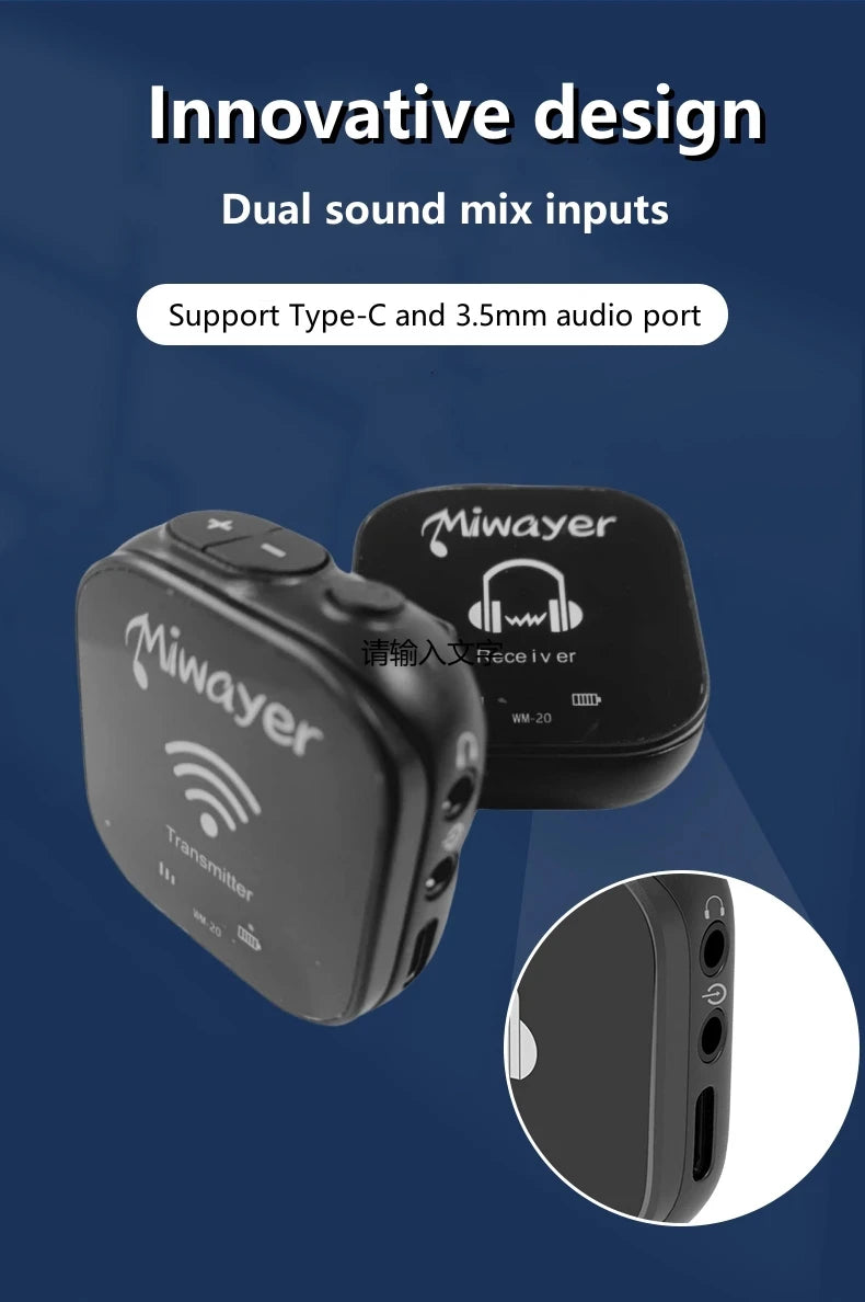 Miwayer 5.8G Wireless In Ear Monitor System Transmitter Receiver System IEM System with Transmitter Receiver Automatic Pairing