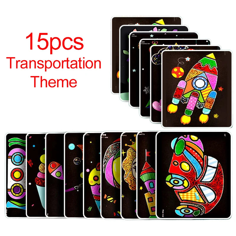 Magical Painting Art Stickers Handmade DIY Student Transfer Sticker Office Cultural Educational Supplies Cartoon Colorful TMZ