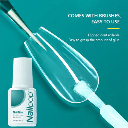 Nailpop Nail Glue 2/5PCS Strong Adhesive Fast Drying Long Lasting Transparent Acrylic Glue for Artificial Nails Nail Art Tools