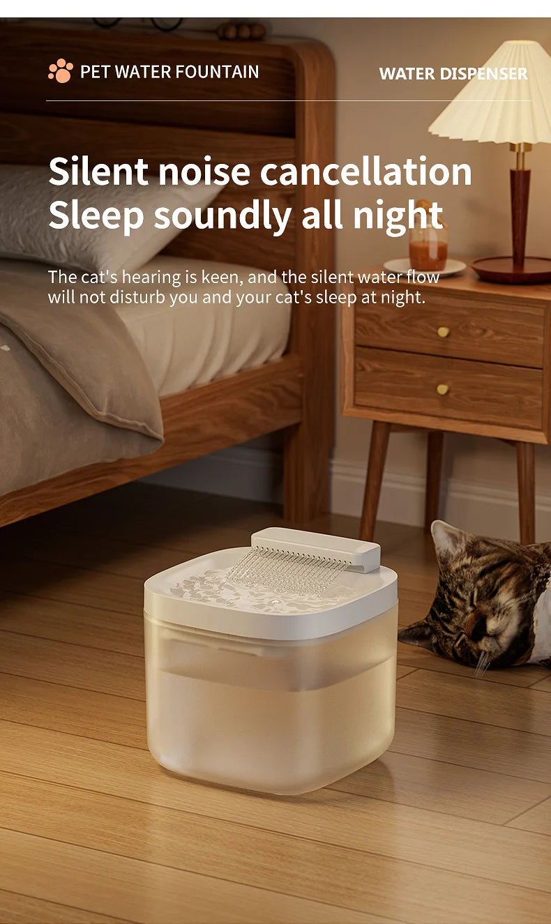 3L/101.45oz Automatic Cat Water Fountain Large Capacity Pet Dog Water Dispenser Circulating Filter Mute Pet Fountain Feeder