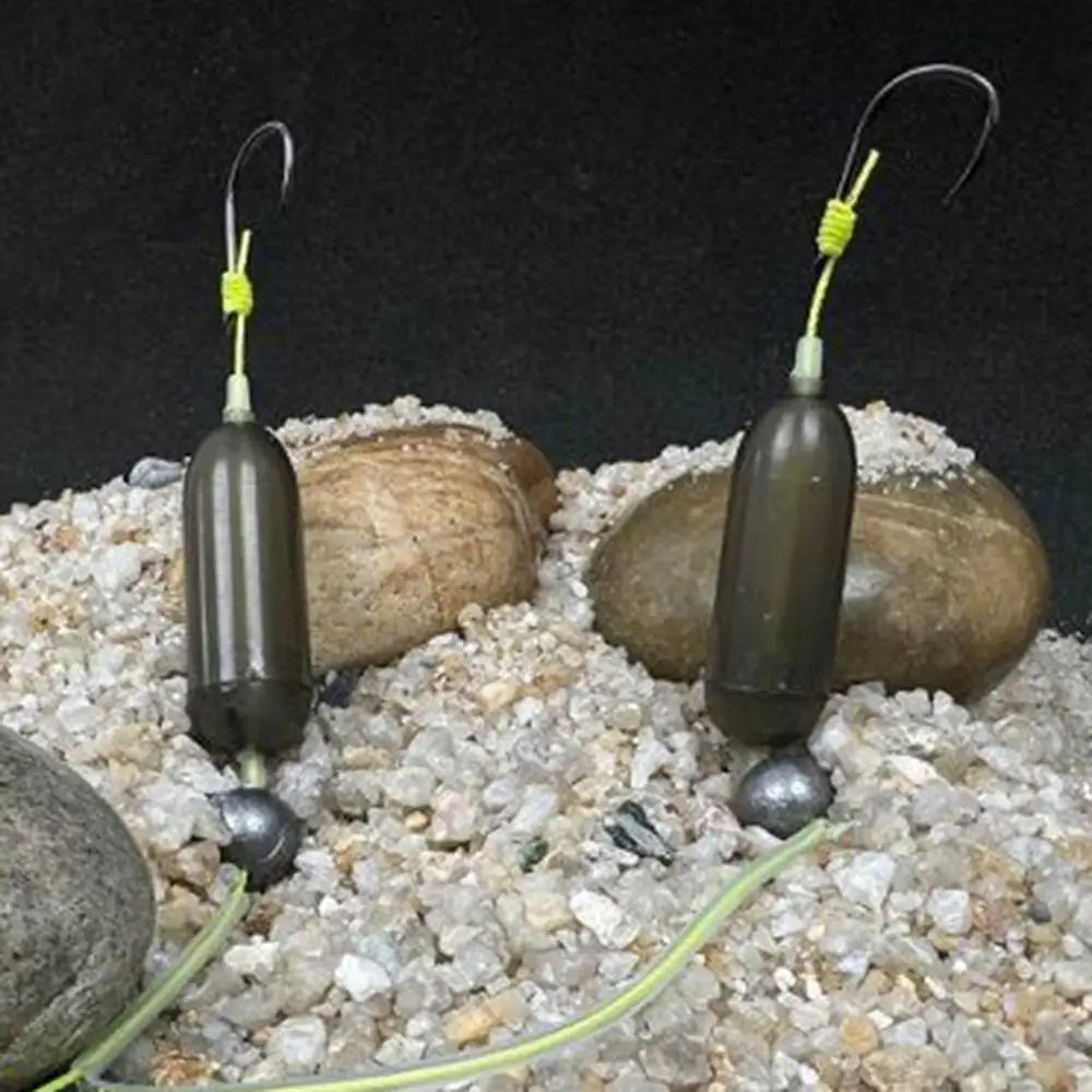 2Hooks Fishing Hair Rigs Hook Reverse Bottom Fishing Rig Reverse Anti-Snag Attractor For River Pier Offshore