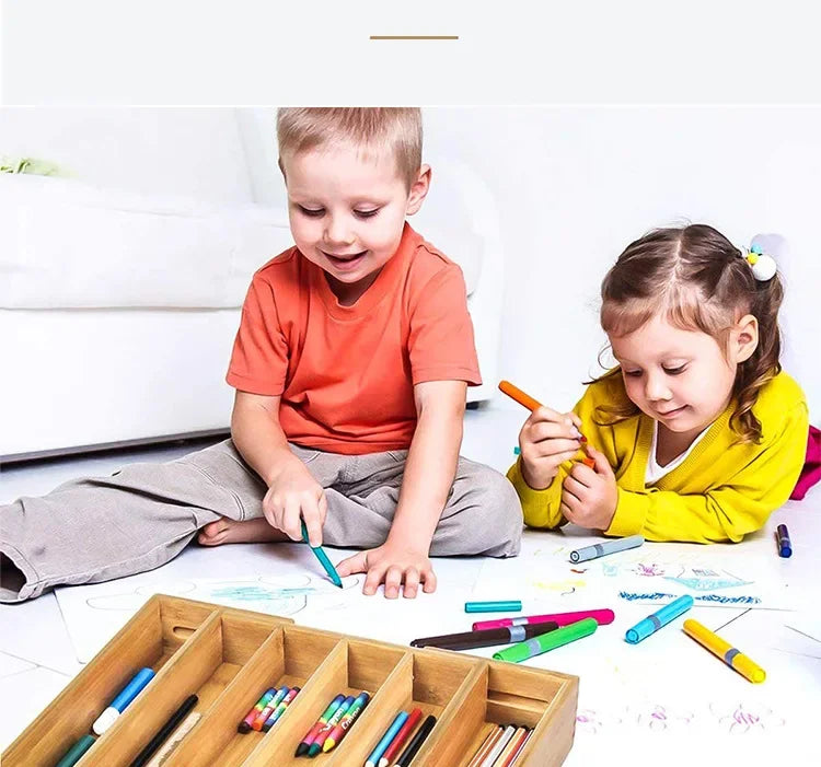 Bamboo Expandable Drawer Kitchen Organizer for Spoons Forks Knives cutleries Utensils Holder Adjustable Cutlery Tray Divider