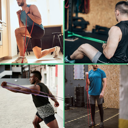 Lixada Pull Up Assist Bands Set Resistance Loop Bands Powerlifting Exercise Stretch Bands with Door Anchor Foam Handles Hooks