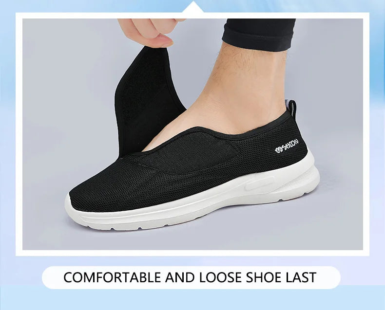 Diabetic Shoes for Men Wide Width Walking Shoes Slip-On Orthopedic Shoes for Swollen Feet Foot Pain Relief Cushion Sneakers