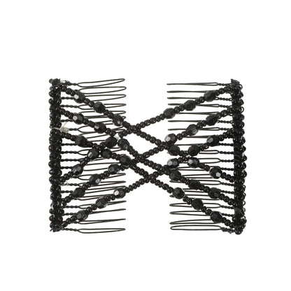 Vintage Creative Magic Hair Comb Double Row Elastic Hair Comb Disc Hair Clip For Women Headwear Hair Comb Hair Clip Fashion Hair