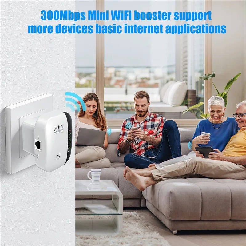 300Mbps Wireless WIFI Repeater 2.4G Wifi Range Extender Wi-Fi Signal Booster Amplifier 802.11N Network Card Adapter Easy Setting