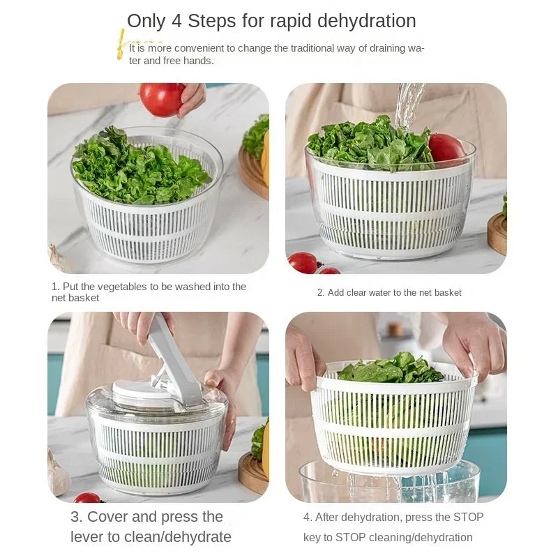 3 Liters Multifunctional Vegetables Salad Spinner Lettuce Leaf Vegetable Dehydrator Vegetable Washer Salad Vegetable Dryer Mixer