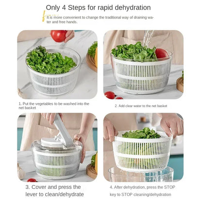 3 Liters Multifunctional Vegetables Salad Spinner Lettuce Leaf Vegetable Dehydrator Vegetable Washer Salad Vegetable Dryer Mixer