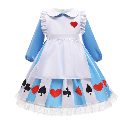 Girl Alice Costume Halloween Maid Lolita Dress Kids Cosplay Servant Family Party Fancy Clothing New Arrival