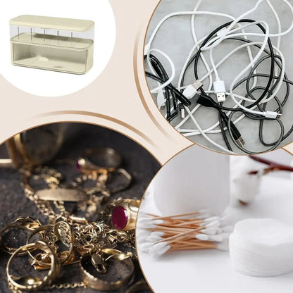 Cable Box Organizer Clear Cord Storage Organizer Cable Management Box With Compartments Charger Wires Case For Drawer Desk