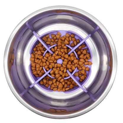 Pet Bowl Slow Feeder | Silicone Dog Slow Feeder Bowl Large Breed | Pet Slower Food Feeding Dishes Interactive Bloat Stop Dog Bow