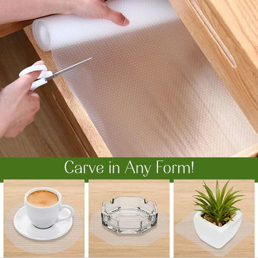 EVA Drawer Liner - Thickened Waterproof Shelf Paper for Kitchen Cabinets, Wardrobes & Shoe Storage (Oil/Mold Proof, Non-Slip)