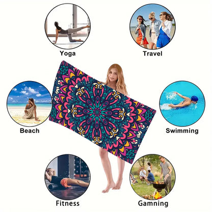 1PC Beach Towel Boho Design Bath Towels Extra Large Sand Free Quick Dry Travel Towels Gifts For Yoga Sports Adults