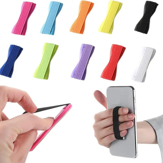 Elastic Sling Phone Holder ABS One-handed Operation Grip Phone Mobile Phone Accessories 10color Phone Back Sticker Phone