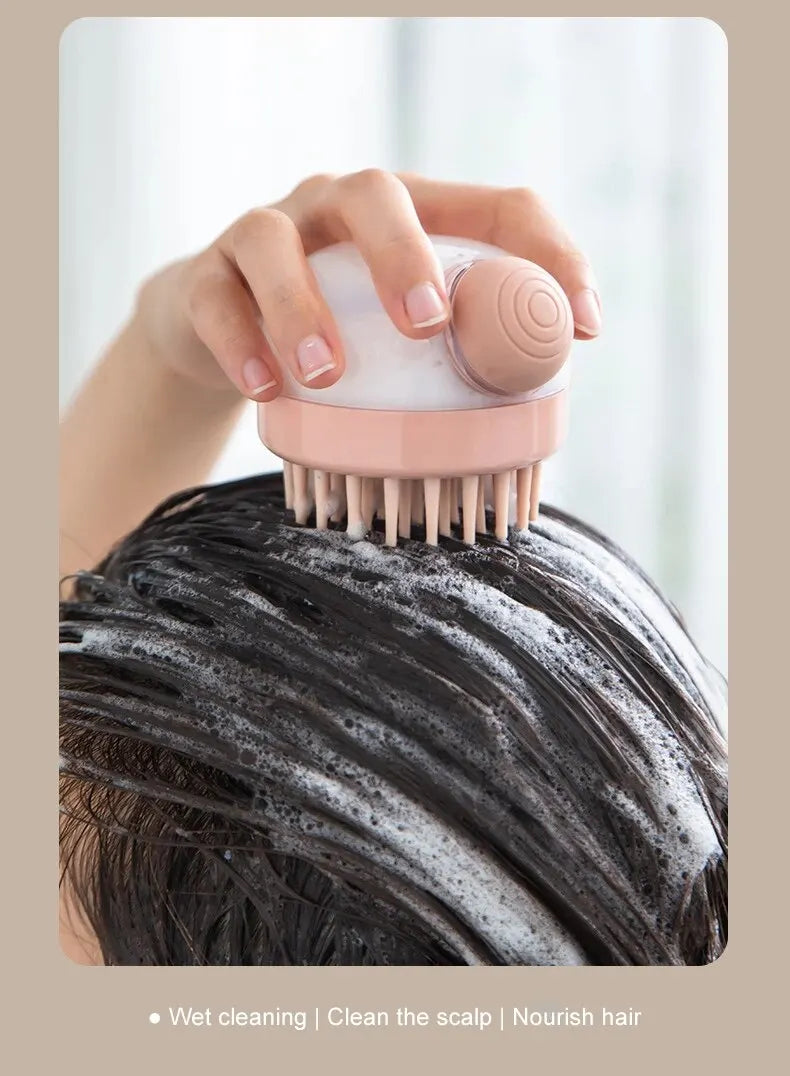 Shampoo Comb Brush Liquid-Infused Hair Brush Head Cleaning Massager Pet Bathing Scalp Massager Multi-functional Body Scrub Brush