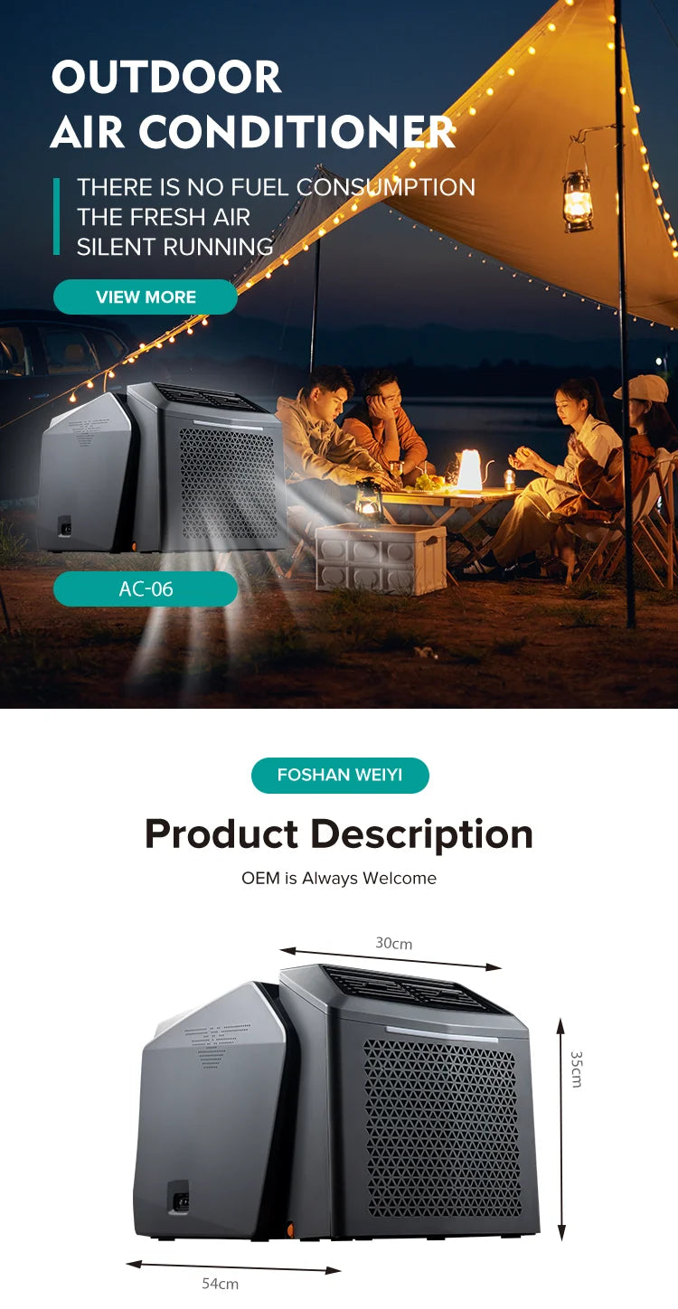 Camping Air ConditionerPortable Camping Mobile Outdoor Air Conditioner Without Outdoor Unit No Installation, No Drainage, Easy T